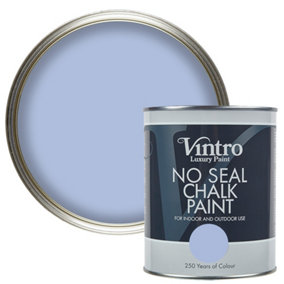 Vintro No Seal Chalk Paint Sky Blue Interior & Exterior For Furniture Walls Wood Metal 1 Litre (Georgian Sky)