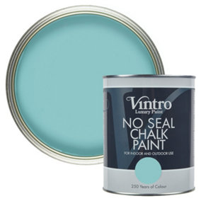 Vintro No Seal Chalk Paint Turquoise Interior & Exterior For Furniture Walls Wood Metal 1 Litre (Christabelle)