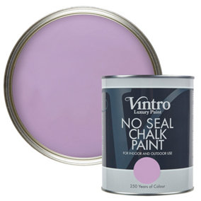 Vintro No Seal Chalk Paint Violet Interior & Exterior Use Furniture Walls Wood Metal 1 Litre (Dames Violet)