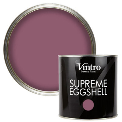 Vintro Paint Aubergine Eggshell for Walls Wood Trim Satin Furniture Paint Interior & Exterior 2.5L (Old Mauve)