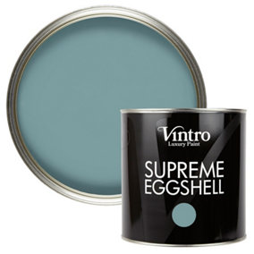 Vintro Paint Blue Eggshell for Walls Wood Trim Satin Furniture Paint Interior & Exterior 2.5L (Casper)