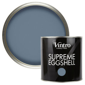 Vintro Paint Blue Eggshell for Walls Wood Trim Satin Furniture Paint Interior & Exterior 2.5L (Chiswick House)
