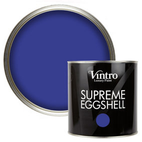 Vintro Paint Blue Eggshell for Walls Wood Trim Satin Furniture Paint Interior & Exterior 2.5L (Raphael Blue)