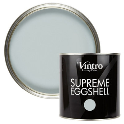 Vintro Paint Blue/Green Eggshell for Walls Wood Trim Satin Furniture Paint Interior & Exterior 2.5L (Harewood)