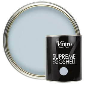 Vintro Paint Blue-Grey Eggshell for Walls Wood Trim Satin Furniture Paint Interior & Exterior 1L (Aurora)