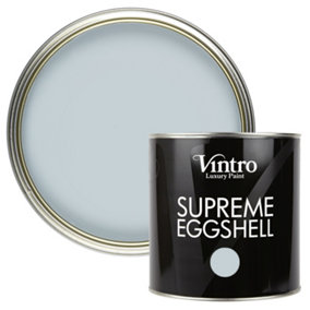 Vintro Paint Blue-Grey Eggshell for Walls Wood Trim Satin Furniture Paint Interior & Exterior 2.5L (Aurora)