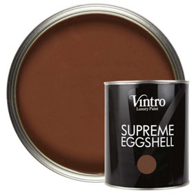 Vintro Paint Brown Eggshell for Walls Wood Trim Satin Furniture Paint Interior & Exterior 1L (Chocolate)