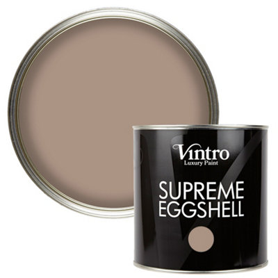 Vintro Paint Brown Eggshell for Walls Wood Trim Satin Furniture Paint Interior & Exterior 2.5L (Cafe au Lait)