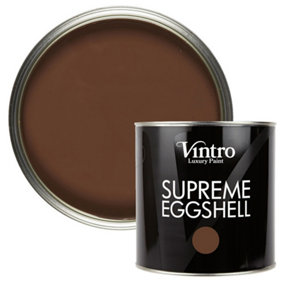 Vintro Paint Brown Eggshell for Walls Wood Trim Satin Furniture Paint Interior & Exterior 2.5L (Chocolate)