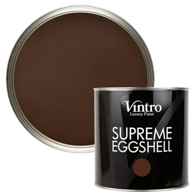 Vintro Paint Brown Eggshell for Walls Wood Trim Satin Furniture Paint Interior & Exterior 2.5L (Ribwort)