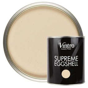 Vintro Paint Caramel Eggshell for Walls Wood Trim Satin Furniture Paint Interior & Exterior 1L (Old Lace)