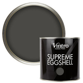Vintro Paint Charcoal Grey Eggshell for Walls Wood Trim Satin Furniture Paint Interior & Exterior 2.5L (Midnight)
