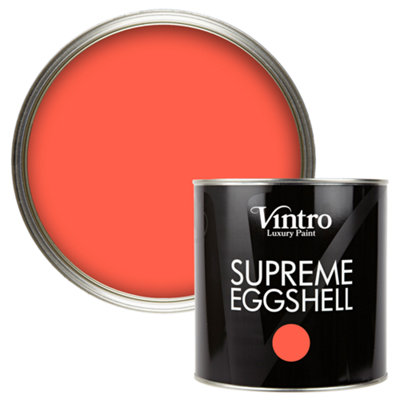 Vintro Paint Coral Red Eggshell for Walls Wood Trim Satin Furniture Paint Interior & Exterior 2.5L (Matisse Coral)