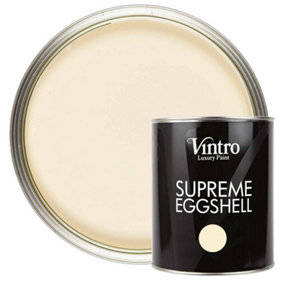Vintro Paint Cream Eggshell for Walls Wood Trim Satin Furniture Paint Interior & Exterior 1L (Buckingham)