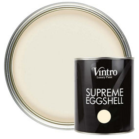 Vintro Paint Cream Eggshell for Walls Wood Trim Satin Furniture Paint Interior & Exterior 1L (Ermine)