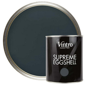 Vintro Paint Dark Grey Eggshell for Walls Wood Trim Satin Furniture Paint Interior & Exterior 1L (Lowry Grey)