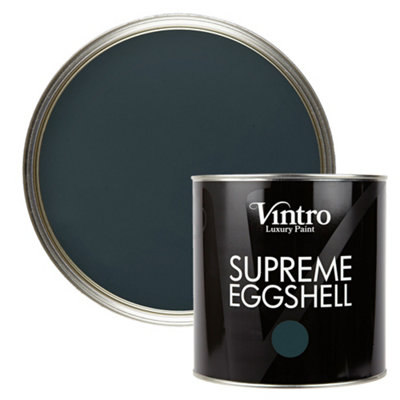 Vintro Paint Dark Grey Eggshell for Walls Wood Trim Satin Furniture Paint Interior & Exterior 2.5L (Lowry Grey)