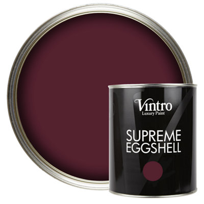 Vintro Paint Dark Purple Eggshell for Walls Wood Trim Satin Furniture Paint Interior & Exterior 1L (Sweet Damson)