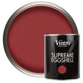 Vintro Paint Deep Red Eggshell for Walls Wood Trim Satin Furniture Paint Interior & Exterior 1L (Mulberry)