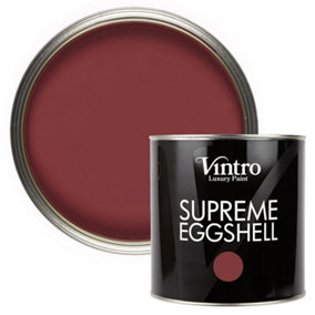 Vintro Paint Deep Red Eggshell for Walls Wood Trim Satin Furniture Paint Interior & Exterior 2.5L (Mulberry)