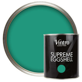 Vintro Paint Emerald Green Eggshell for Walls Wood Trim Satin Furniture Paint Interior & Exterior 1L (Esmeralde)