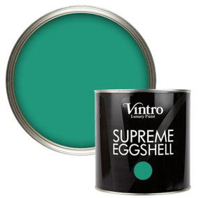 Vintro Paint Emerald Green Eggshell for Walls Wood Trim Satin Furniture Paint Interior & Exterior 2.5L (Esmeralde)