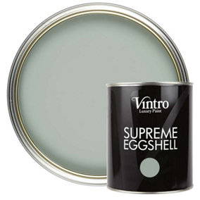 Vintro Paint Green/Blue Eggshell for Walls Wood Trim Satin Furniture Paint Interior & Exterior 1L (Duck Egg)