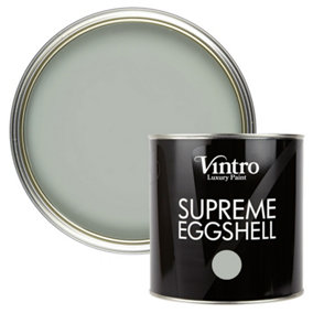 Vintro Paint Green-Blue Eggshell for Walls Wood Trim Satin Furniture Paint Interior & Exterior 2.5L (Duck Egg)