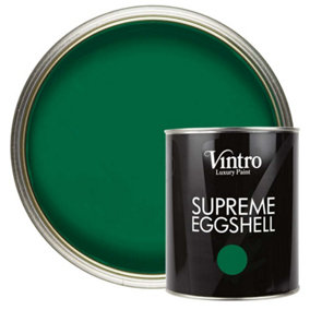 Vintro Paint Green Eggshell for Walls Wood Trim Satin Furniture Paint Interior & Exterior 1L (Brooklands)