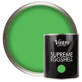 Vintro Paint Green Eggshell for Walls Wood Trim Satin Furniture Paint Interior & Exterior 1L (Rainforest)
