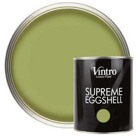 Vintro Paint Green Eggshell for Walls Wood Trim Satin Furniture Paint Interior & Exterior 1L (Sage)