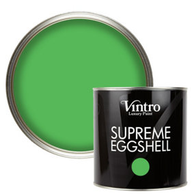 Vintro Paint Green Eggshell for Walls Wood Trim Satin Furniture Paint Interior & Exterior 2.5L (Rainforest)