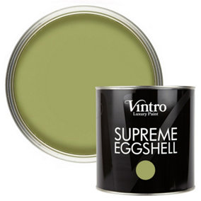 Vintro Paint Green Eggshell for Walls Wood Trim Satin Furniture Paint Interior & Exterior 2.5L (Sage)