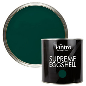 Vintro Paint Green Eggshell for Walls Wood Trim Satin Furniture Paint Interior & Exterior 2.5L (Woodpecker Green)
