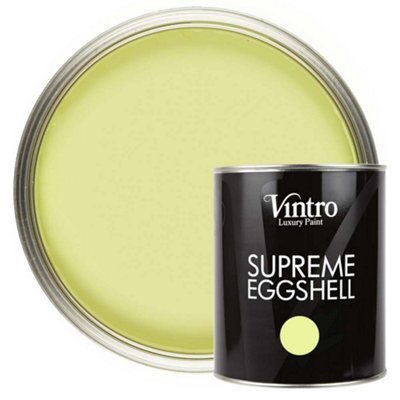 Vintro Paint Green/Yellow Eggshell for Walls Wood Trim Satin Furniture Paint Interior & Exterior 1L (Citron)