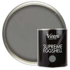 Vintro Paint Grey Eggshell for Walls Wood Trim Satin Furniture Paint Interior & Exterior 1L (Cloudburst)