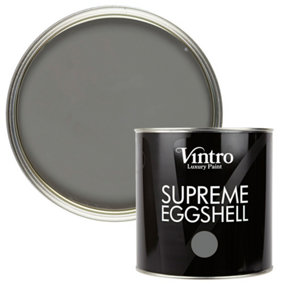 Vintro Paint Grey Eggshell for Walls Wood Trim Satin Furniture Paint Interior & Exterior 2.5L (Cloudburst)