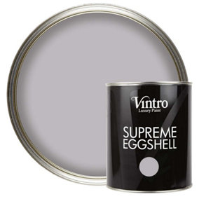 Vintro Paint Grey with Lilac Eggshell for Walls Wood Trim Satin Furniture Paint Interior & Exterior 1L (Paloma)