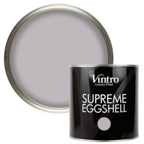 Vintro Paint Grey with Lilac Eggshell for Walls Wood Trim Satin Furniture Paint Interior & Exterior 2.5L (Paloma)