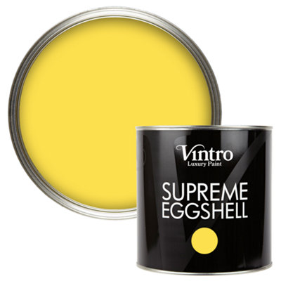 Vintro Paint Highlighter Yellow Eggshell for Walls Wood Trim Satin Furniture Paint Interior & Exterior 2.5L (Yellow Maiden)
