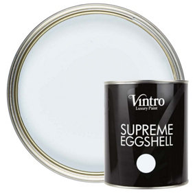 Vintro Paint Hint of Blue Eggshell for Walls Wood Trim Satin Furniture Paint Interior & Exterior 1L (Beau Blue)