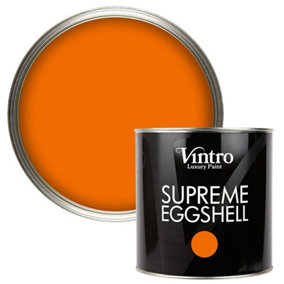 Vintro Paint Orange  Eggshell for Walls Wood Trim Satin Furniture Paint Interior & Exterior 2.5L (Deep Saffron)
