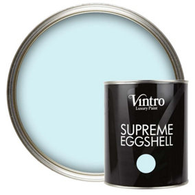 Vintro Paint Pale Blue Eggshell for Walls Wood Trim Satin Furniture Paint Interior & Exterior 1L (Moonstone)
