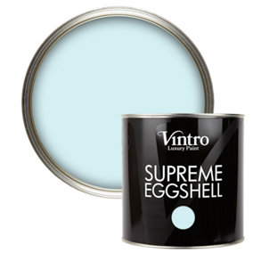 Vintro Paint Pale Blue Eggshell for Walls Wood Trim Satin Furniture Paint Interior & Exterior 2.5L (Moonstone)
