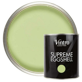 Vintro Paint Pale Green Eggshell for Walls Wood Trim Satin Furniture Paint Interior & Exterior 1L (Eden)