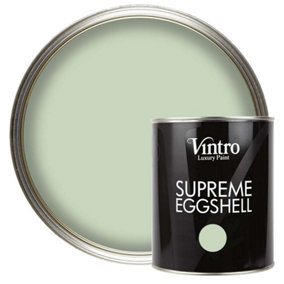 Vintro Paint Pale Green Eggshell for Walls Wood Trim Satin Furniture Paint Interior & Exterior 1L (Verdant)