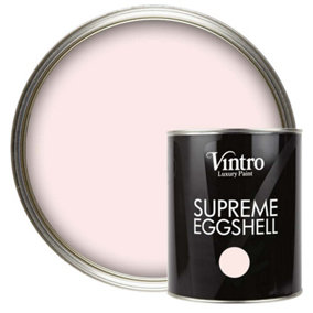 Vintro Paint Pale Pink Eggshell for Walls Wood Trim Satin Furniture Paint Interior & Exterior 1L (Candyfloss)