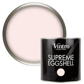 Vintro Paint Pale Pink Eggshell for Walls Wood Trim Satin Furniture Paint Interior & Exterior 2.5L (Candyfloss)