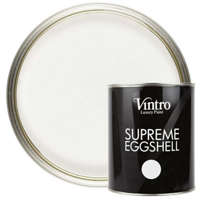 Vintro Paint Pure White Eggshell for Walls Wood Trim Satin Furniture Paint Interior & Exterior 1L (Crystal)