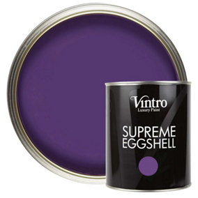 Vintro Paint Purple Eggshell for Walls Wood Trim Satin Furniture Paint Interior & Exterior 1L (Royal Purple)